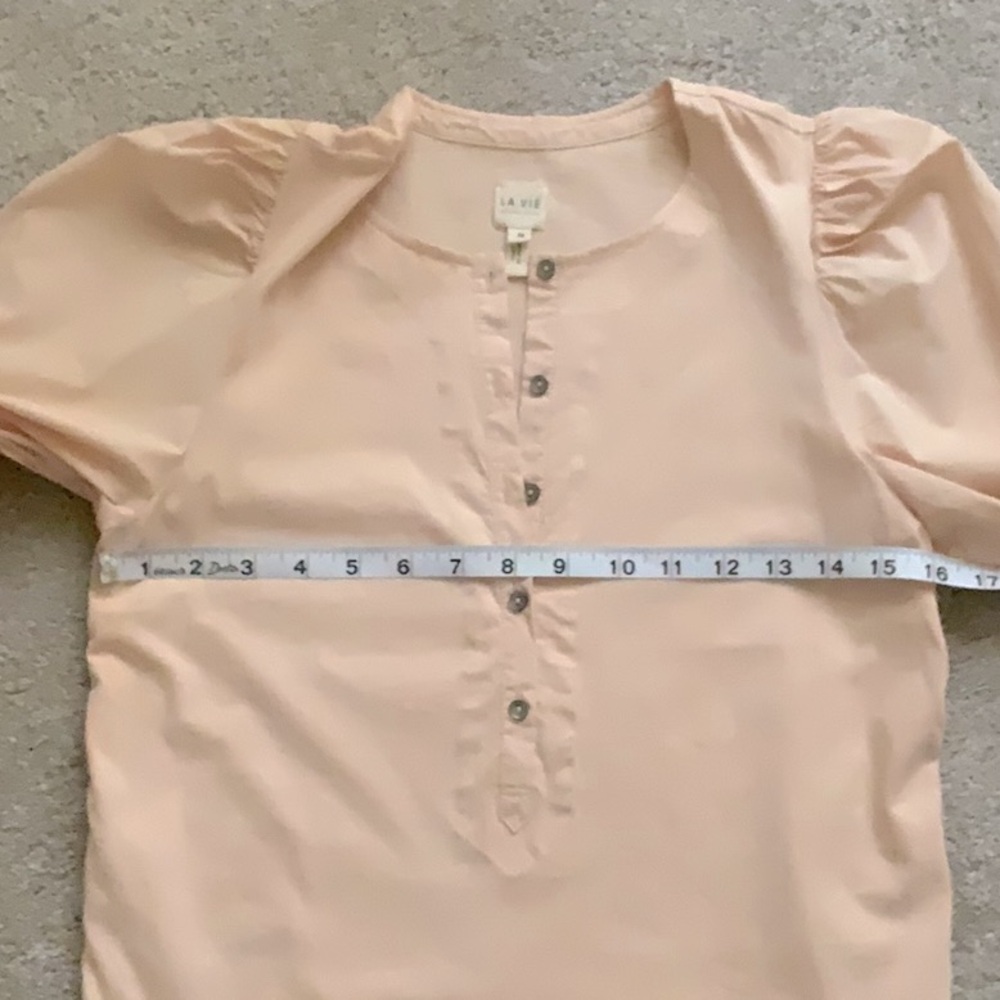 Rebecca Taylor La Vie Poplin Sleeve Jersey Tee in Ballet Pink XS - Picture 6 of 7
